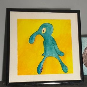 Bold and Brash SpongeBob Inspired watercolor painting